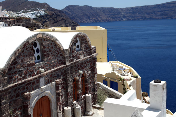 建筑细节在圣托里尼的伊亚镇图片下载