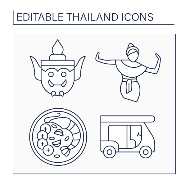 泰国线图标集图片下载