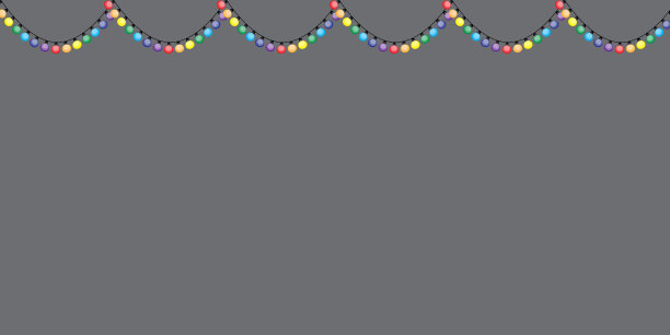 圣诞灯。假日闪亮的花环。卡通设计。色彩鲜艳的装饰元素。矢量插图。股票的形象。图片下载