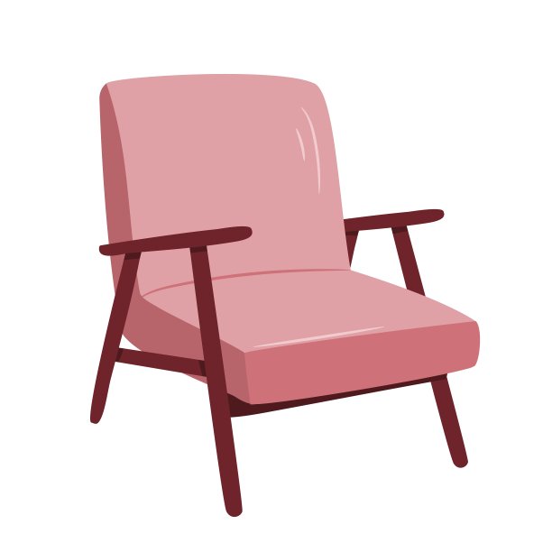 孤立在白色背景上的斯堪的纳维亚式扶手椅。平面向量插图图片下载