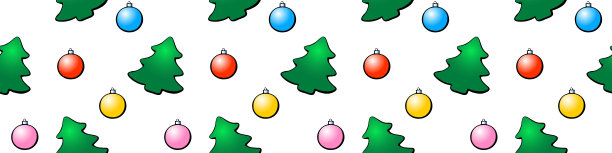 矢量无缝图案的节日符号:数字的圣诞树和圣诞球。明亮的背景和纹理在平坦的风格图片下载
