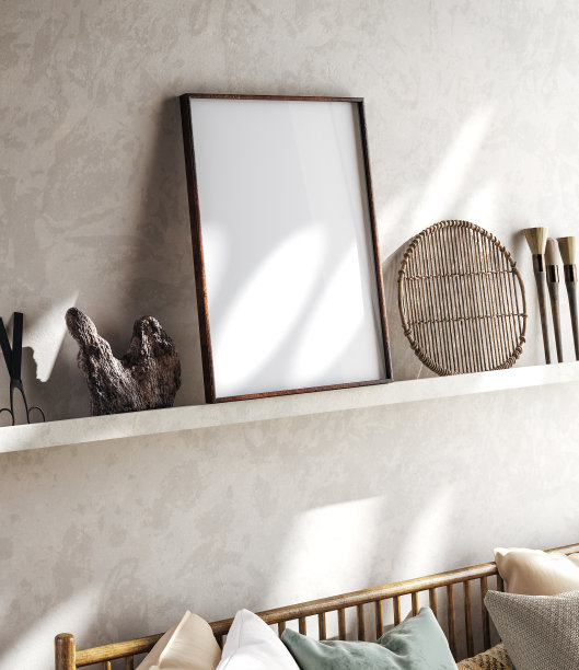 海报框架模型在游牧走廊内部，墙壁模型图片下载