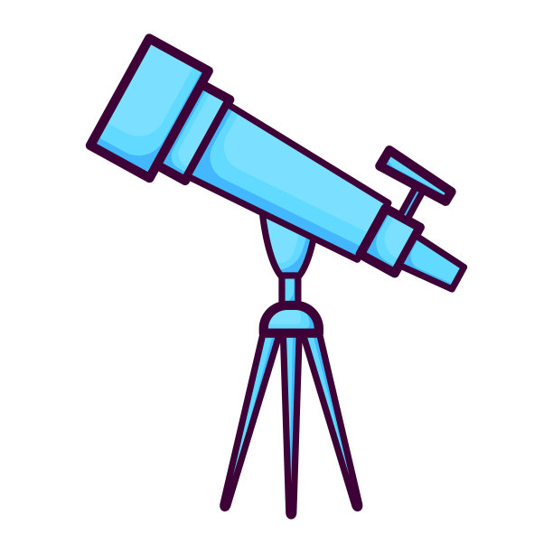 望远镜矢量图标在平面风格孤立在白色背景。说明网页设计的主题空间。科学,太空探索。图片下载