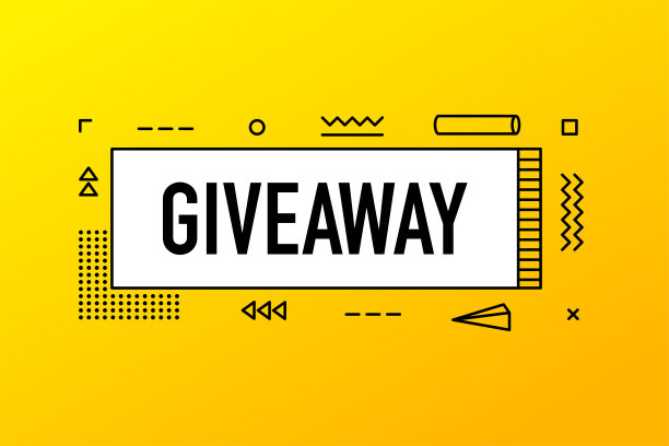 赠送，黄色背景上的几何横幅。矢量插图。图片下载