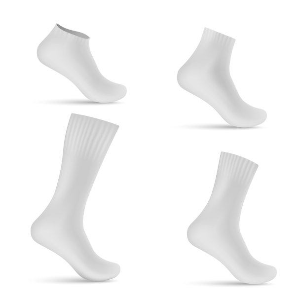 袜子穿在看不见的腿上，逼真的模板矢量插图孤立。图片下载