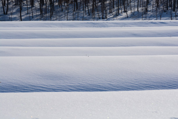 雪景中梯田的阴影图片下载