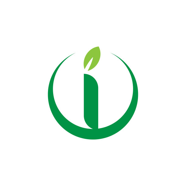 首字母I和叶向量股票插图设计模板。图片下载