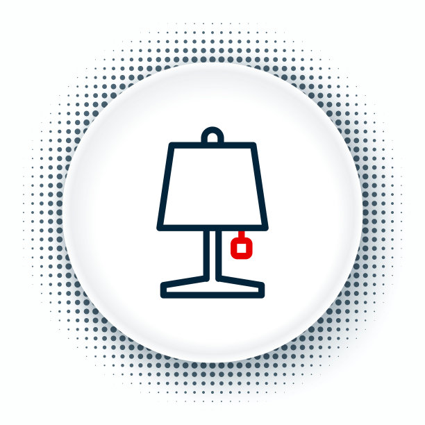 线台灯图标孤立在白色背景。色彩斑斓的轮廓的概念。向量图片下载