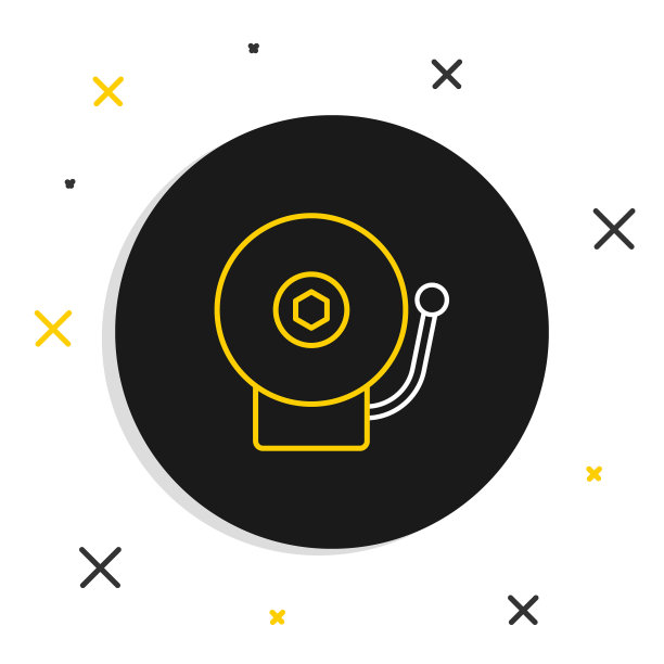 线路铃声报警铃图标孤立在白色背景。报警符号，服务铃，手铃符号，通知符号。色彩斑斓的轮廓的概念。向量图片下载