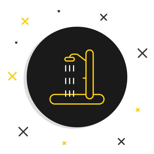 线海滩淋浴图标孤立的白色背景。色彩斑斓的轮廓的概念。向量图片下载