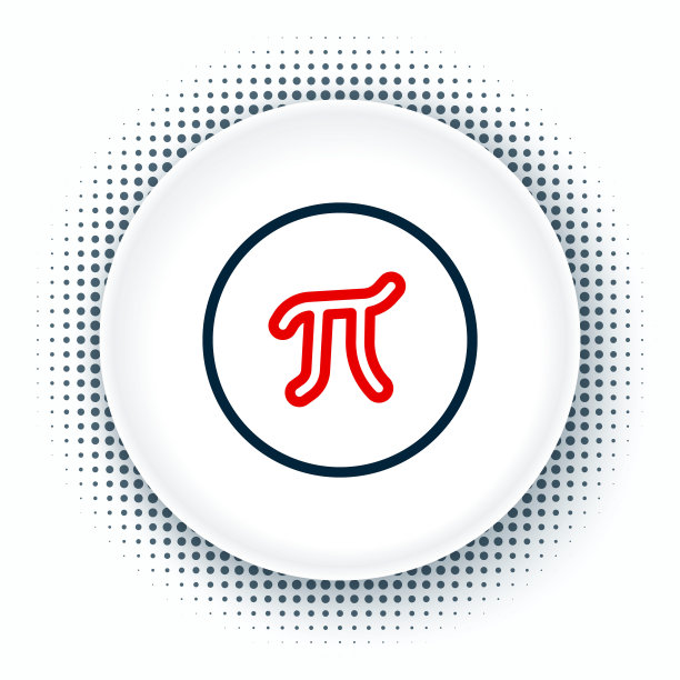 线Pi符号图标孤立的白色背景。色彩斑斓的轮廓的概念。向量图片下载