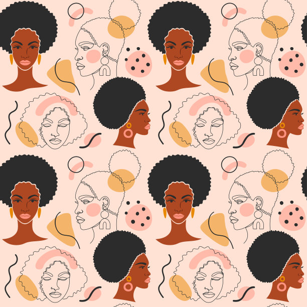 背景是一位美丽的黑人女性。图片下载