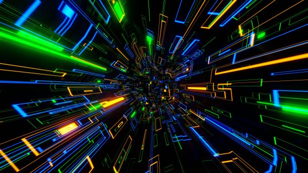 3 d渲染。抽象的未来几何形状背景图片下载