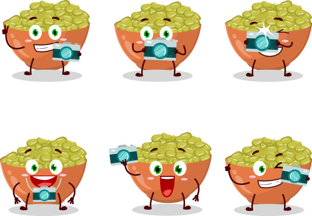 摄影师专业表情符号与绿豆图片下载