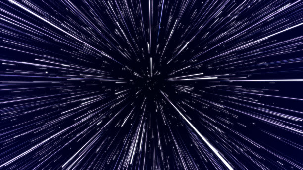 数码插图速度。未来主义插图与爆炸的数据。摘要超跳跃与发光粒子。3 d渲染。图片下载