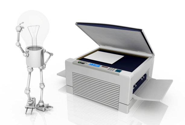 电灯泡图形和一台复印机图片下载