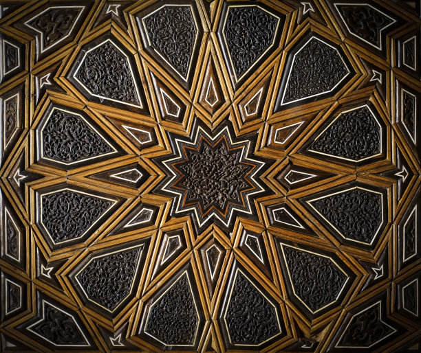 伊斯兰教的阿拉伯图案。摩洛哥墙上的装饰瓷砖。几何抽象穆斯林结构图片下载