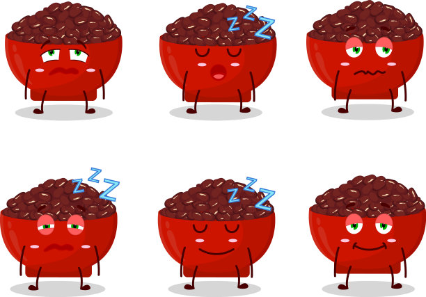 卡通人物小红豆带睡意图片下载