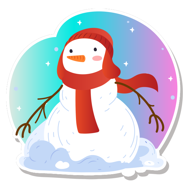 立冬滑行中的雪人元素4图片下载