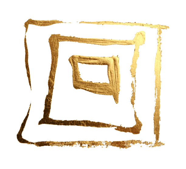 垃圾金和青铜闪光的颜色方形涂画在白色。抽象辉光发亮的背景。图片下载