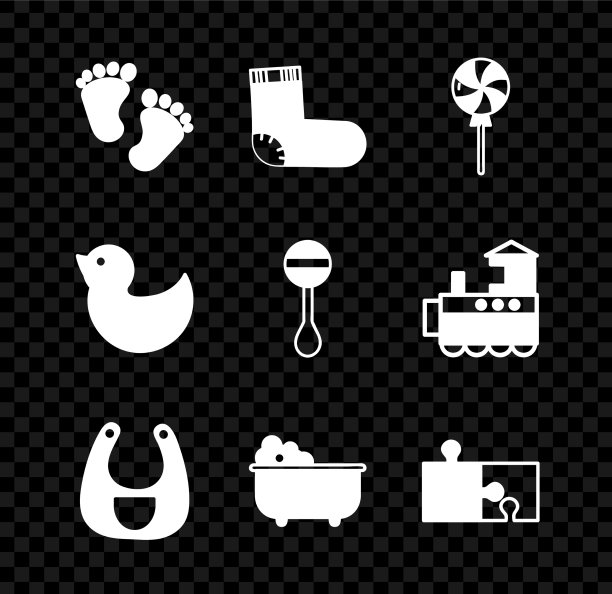 设置婴儿脚印袜子衣服棒棒糖围嘴图片下载