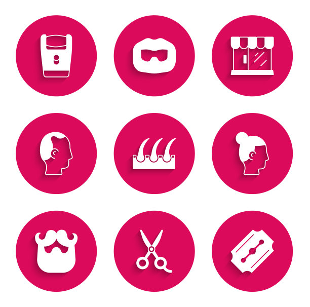 集人类毛囊剪刀发型师图片下载