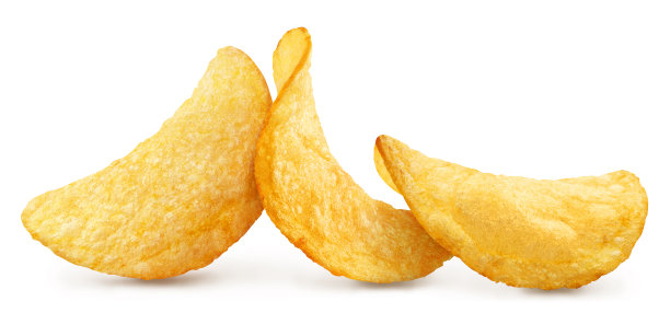 美味的土豆片在白色图片下载