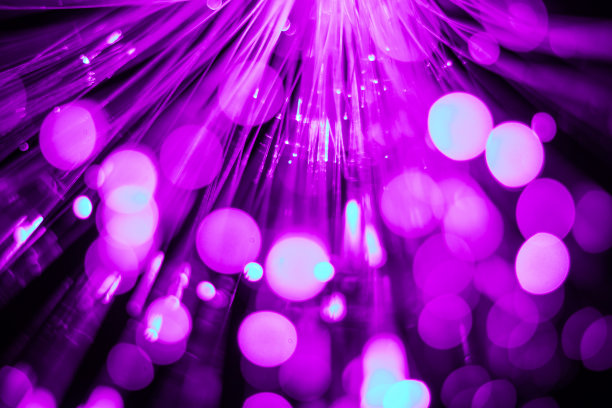 光导纤维，点和线。有选择性的重点。抽象的背景。图片下载