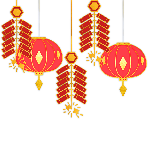 新年灯笼和鞭炮图片下载