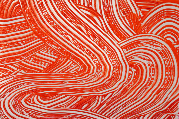 抽象红色亚克力波浪画。帆布复古grunge纹理水平背景。图片下载