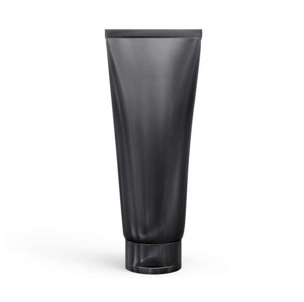 黑色塑料化妆管霜或凝胶模型隔离在白色背景。三维渲染图片下载