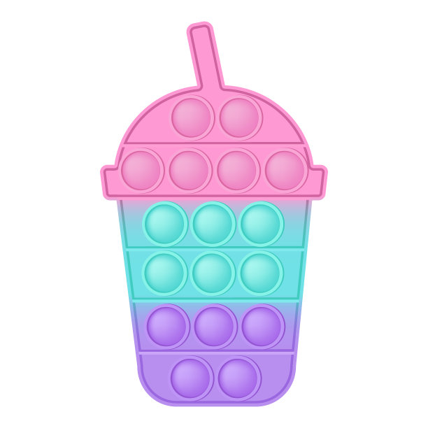 Popit图鸡尾酒作为一个时髦的硅玩具坐立不安。令人上瘾的抗压力玩具在充满活力的颜色。泡沫焦虑发展柔和的流行玩具的孩子。矢量插图孤立的白色图片下载