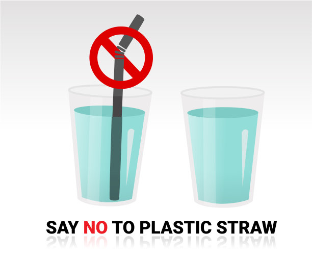 停止使用塑料吸管，停止塑料污染-减少。图片下载