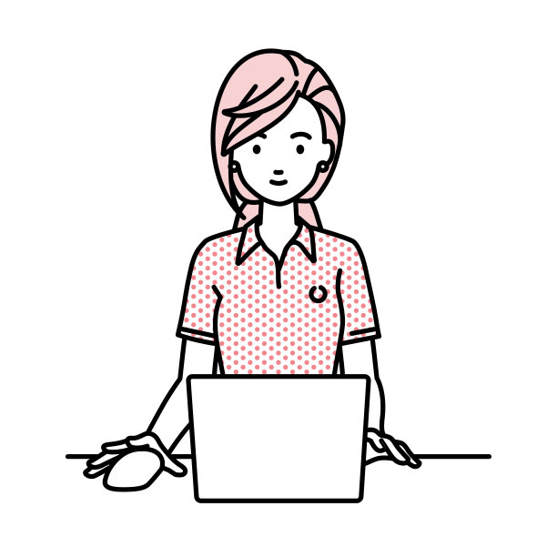 身穿马球衫的女性正在通过各种社交网络和聊天工具进行交流，她站在那里看着手中的智能手机图片下载