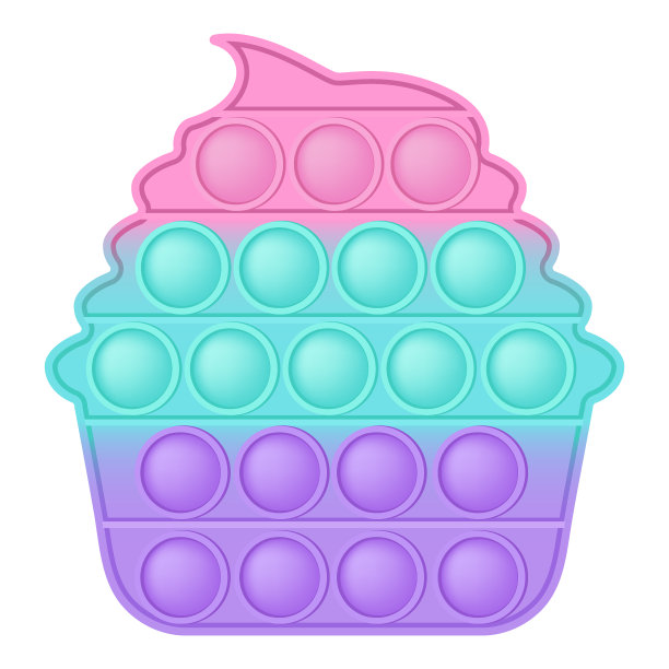 Popit数字蛋糕作为一个时髦的硅玩具坐立不安。令人上瘾的抗压力玩具在柔和的颜色。泡沫焦虑发展出充满活力的流行玩具的孩子。矢量插图孤立的白色图片下载