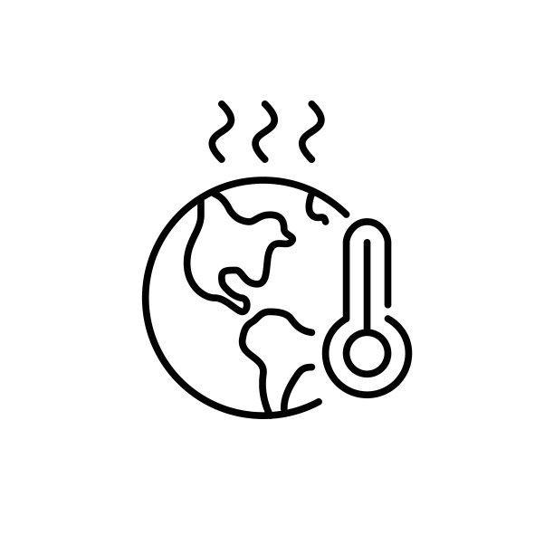 地球变暖，全球变暖的症状，可编辑的生态图标图片下载