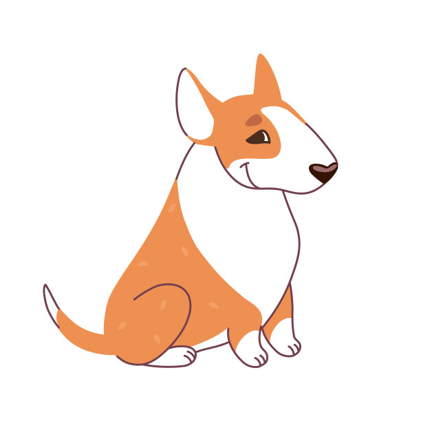 平头小猎犬一种平头小猎犬。红发白斑狗。矢量图图片下载