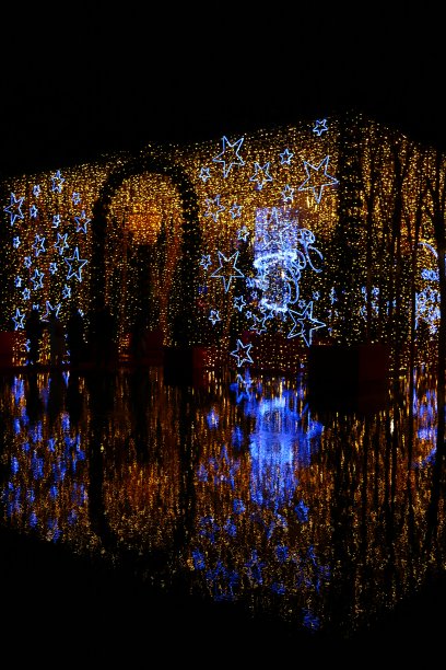 圣诞彩灯，尼斯，法国里维埃拉图片下载