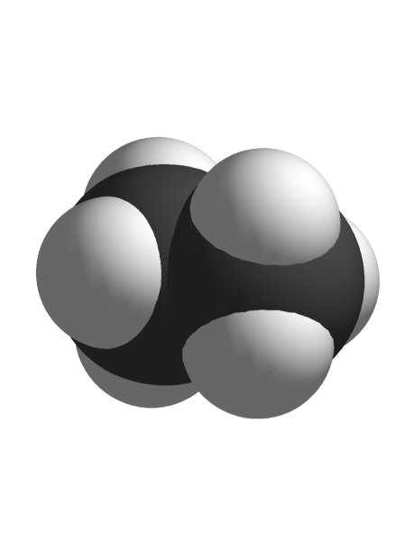 乙烷三维空间填充分子结构孤立的白色背景化学分子图片下载