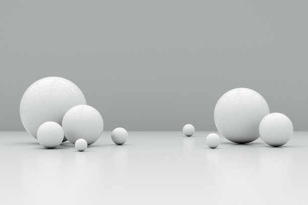 抽象的球体三维渲染，几何形状的组合，现代的背景设计图片下载