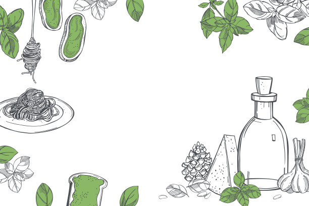 香蒜酱。素描图图片下载