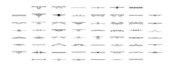 设置黑色简单线收集涂鸦边界元素矢量设计风格草图孤立的插图横幅图片下载