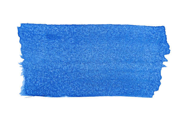 蓝色抽象水彩油漆刷笔画纹理孤立的标志和旗帜的白色背景。设计，创意和插画。图片下载