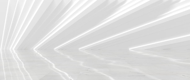 光空的未来主义室内(3D插图)图片下载