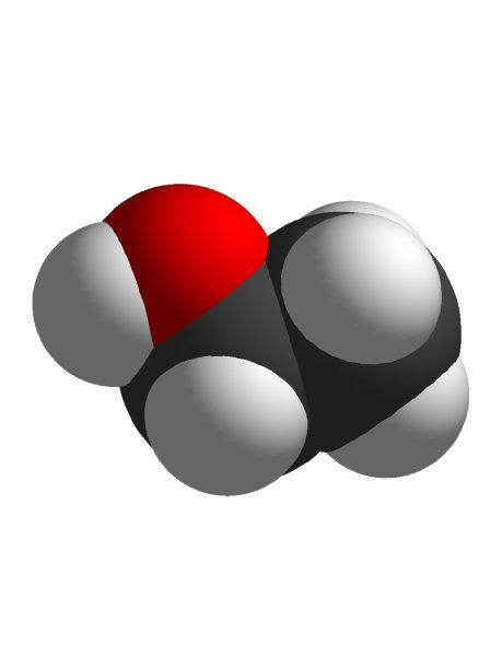 乙醇三维空间填充分子结构孤立的白色背景化学分子图片下载