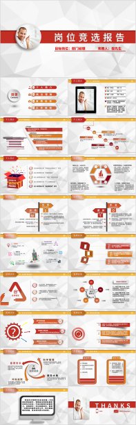 岗位竞选报告PPT模板素材图片