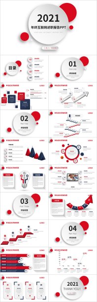 互联网年终述职报告PPT模板图片下载