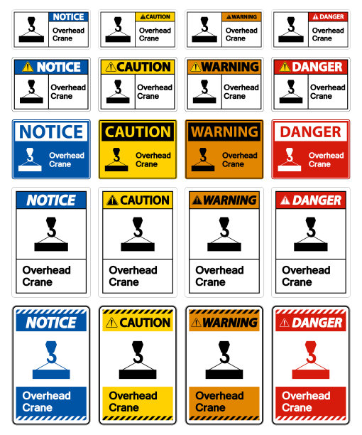 架空起重机标志标志白色背景图片下载