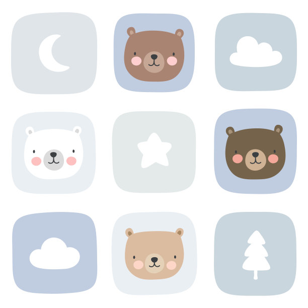 可爱的泰迪熊无缝图案图片下载