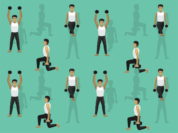 哑铃腿移动漫画卡通无缝壁纸背景图片下载